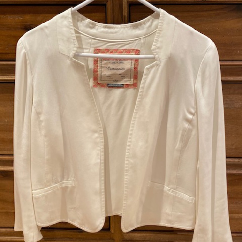 Anthropologie White Jacket Women's Size 10